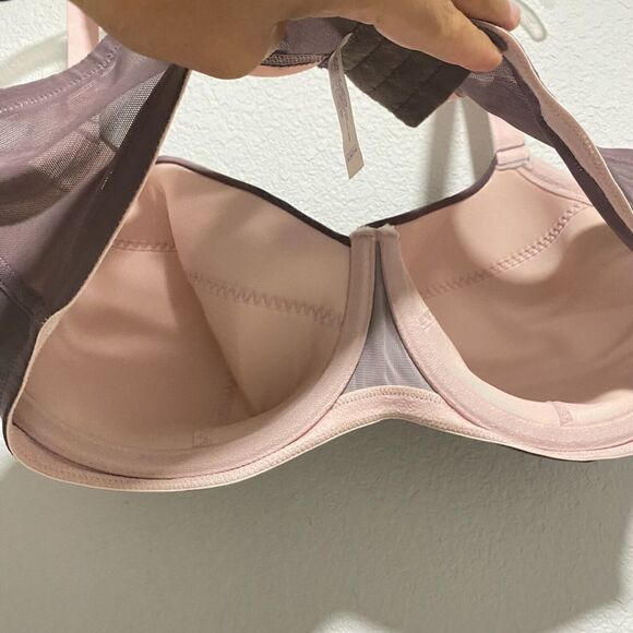 Cacique Women Adjustable Strap Underwire Overbust Bra Dark Brown Pink 42DD - Picture 6 of 10